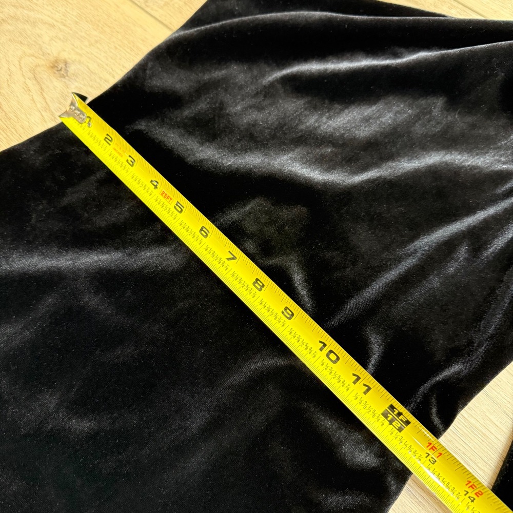 Ted Baker Black Velvet One Shoulder Sleeve Modern Minimalist Cocktail Dress Sz 1 - Picture 10 of 12